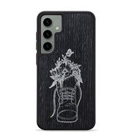 Galaxy S24 Plus Wood+Resin Phone Case - Wildflower Walk - Ebony (Curated)