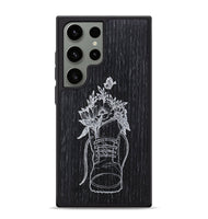 Galaxy S24 Ultra Wood+Resin Phone Case - Wildflower Walk - Ebony (Curated)