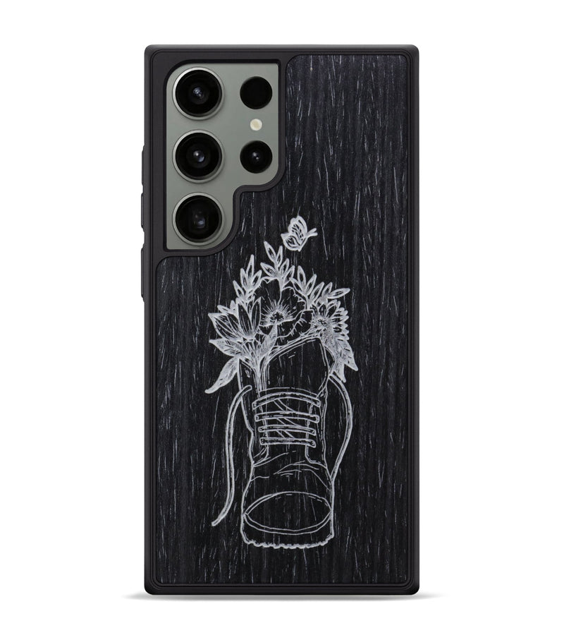 Galaxy S24 Ultra Wood Phone Case - Wildflower Walk - Ebony (Curated)