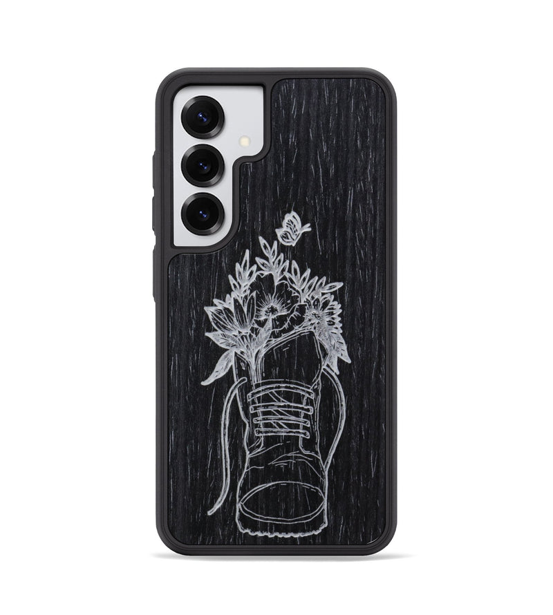 Galaxy S25 Wood Phone Case - Wildflower Walk - Ebony (Curated)