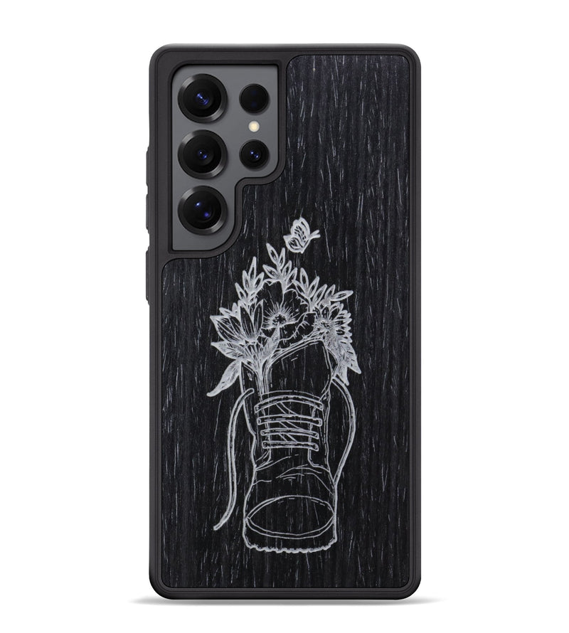 Galaxy S25 Ultra Wood Phone Case - Wildflower Walk - Ebony (Curated)