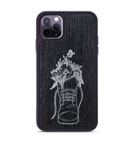 iPhone 11 Pro Max Wood+Resin Phone Case - Wildflower Walk - Ebony (Curated)