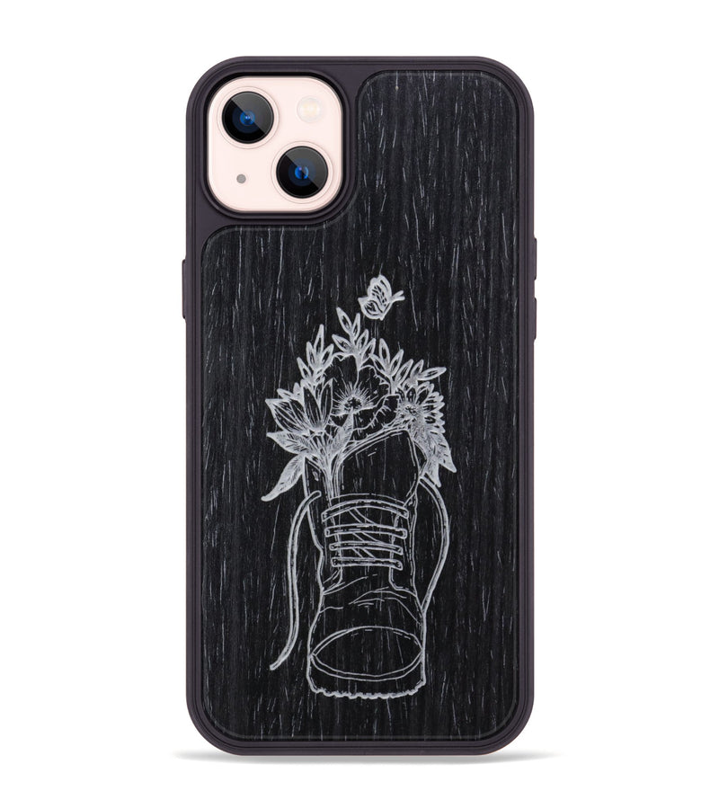 iPhone 14 Plus Wood Phone Case - Wildflower Walk - Ebony (Curated)