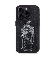 iPhone 15 Pro Wood+Resin Phone Case - Wildflower Walk - Ebony (Curated)