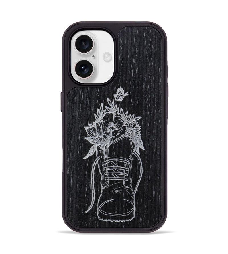 iPhone 17 Wood Phone Case - Wildflower Walk - Ebony (Curated)
