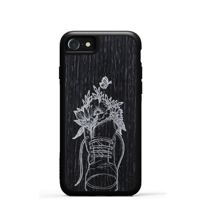 iPhone SE Wood Phone Case - Wildflower Walk - Ebony (Curated)
