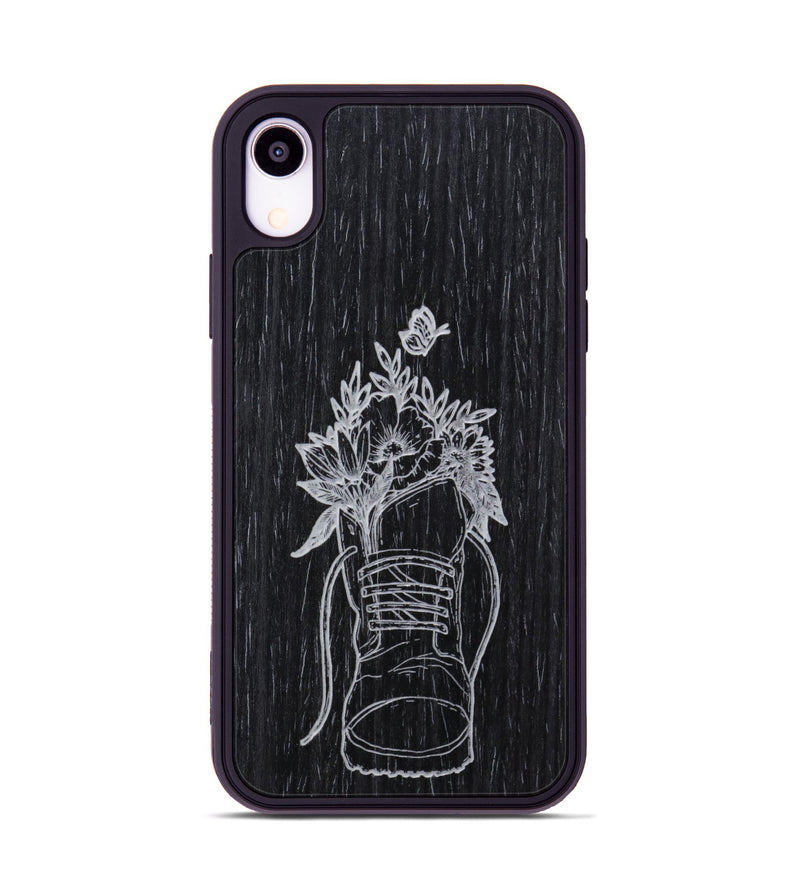 iPhone Xr Wood Phone Case - Wildflower Walk - Ebony (Curated)