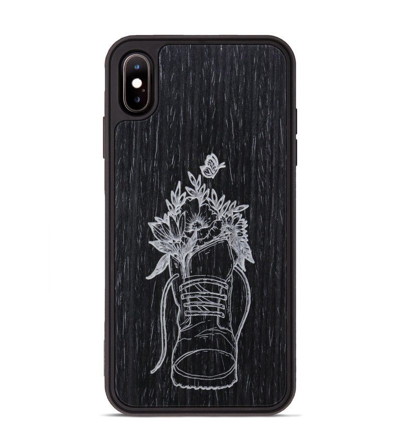 iPhone Xs Max Wood Phone Case - Wildflower Walk - Ebony (Curated)