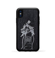 iPhone Xs Wood+Resin Phone Case - Wildflower Walk - Ebony (Curated)