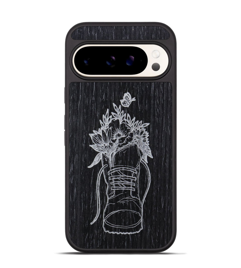 Pixel 9 Pro Wood Phone Case - Wildflower Walk - Ebony (Curated)