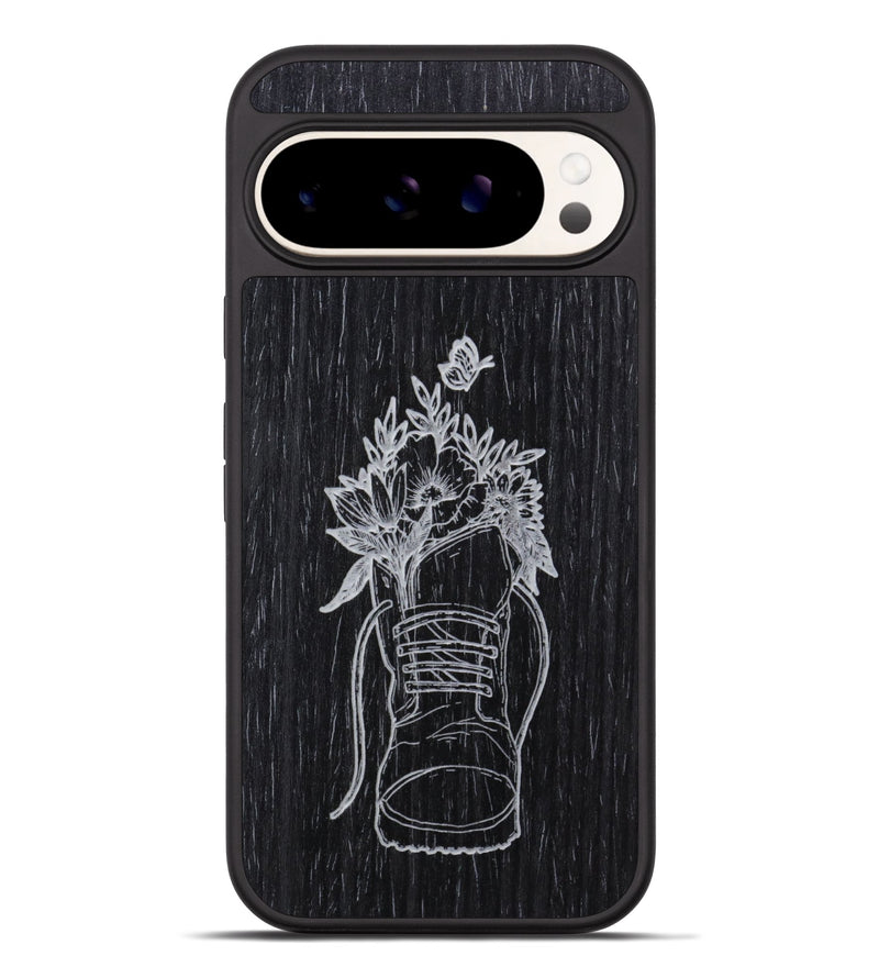 Pixel 9 Pro XL Wood Phone Case - Wildflower Walk - Ebony (Curated)