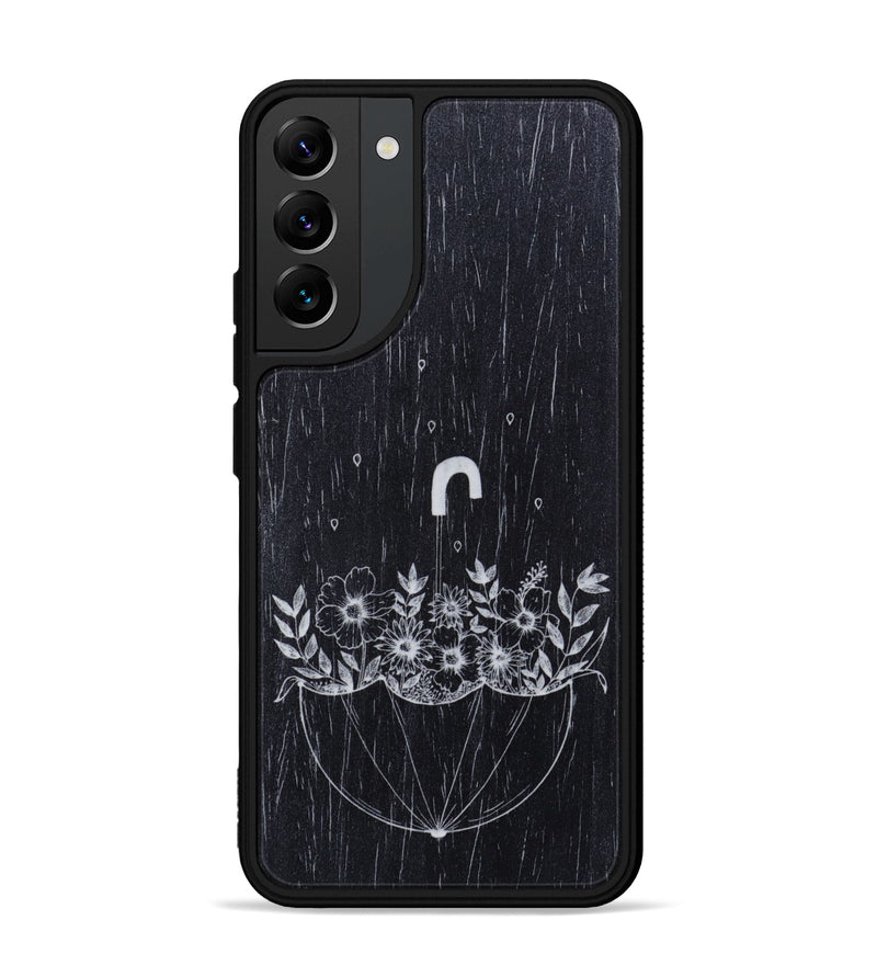 Galaxy S22 Plus Wood Phone Case - No Rain No Flowers - Ebony (Curated)