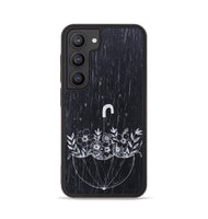 Galaxy S23 Wood+Resin Phone Case - No Rain No Flowers - Ebony (Curated)