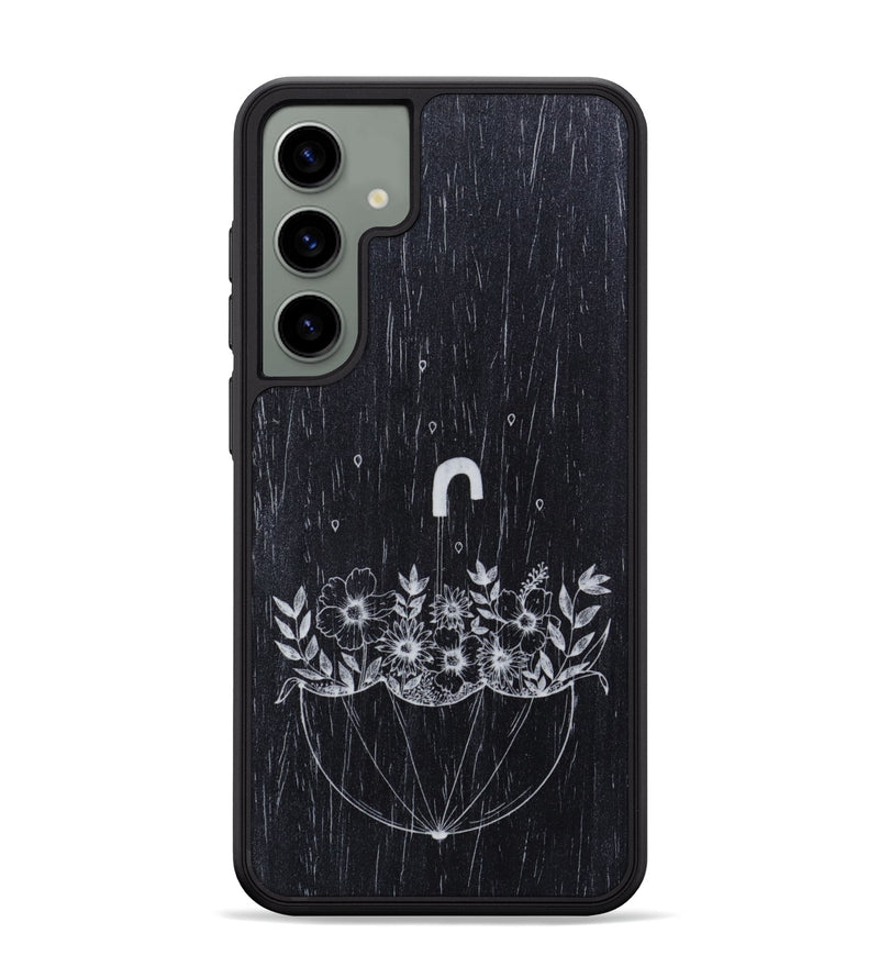 Galaxy S24 Plus Wood Phone Case - No Rain No Flowers - Ebony (Curated)