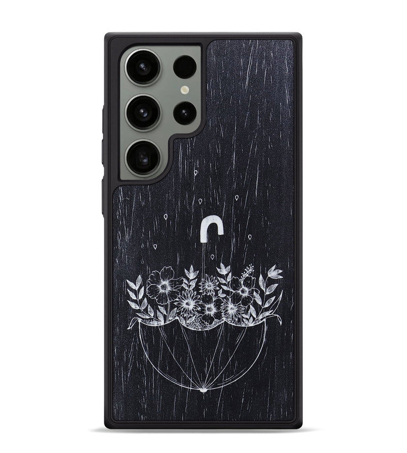 Galaxy S24 Ultra Wood+Resin Phone Case - No Rain No Flowers - Ebony (Curated)