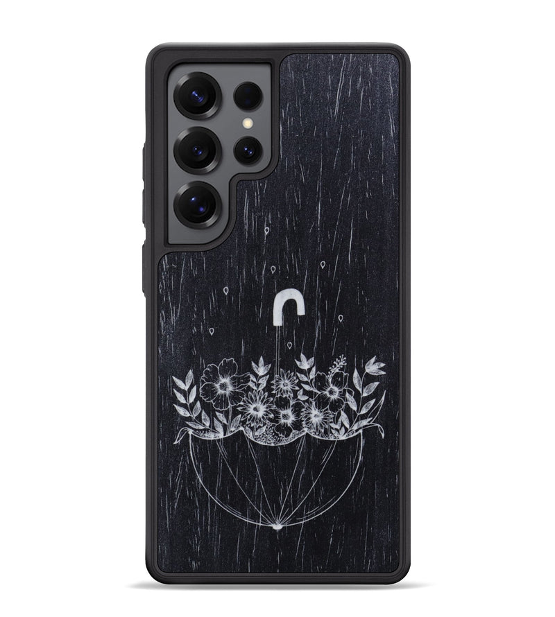 Galaxy S25 Ultra Wood Phone Case - No Rain No Flowers - Ebony (Curated)