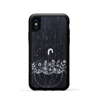 iPhone Xs Wood+Resin Phone Case - No Rain No Flowers - Ebony (Curated)