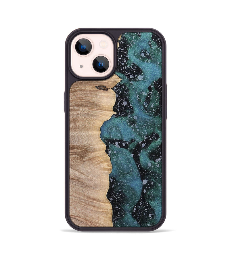 iPhone 14 Wood+Resin Phone Case - April (Cosmos, 700051)