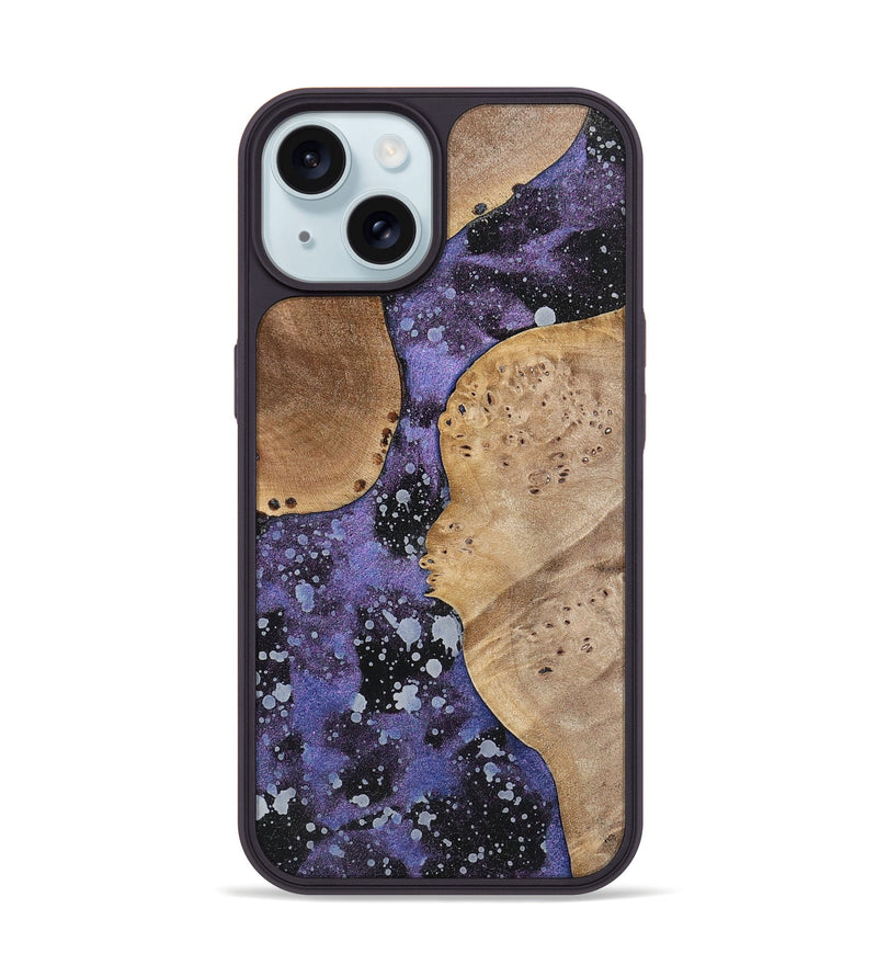 iPhone 15 Wood+Resin Phone Case - Abraham (Cosmos, 700056)