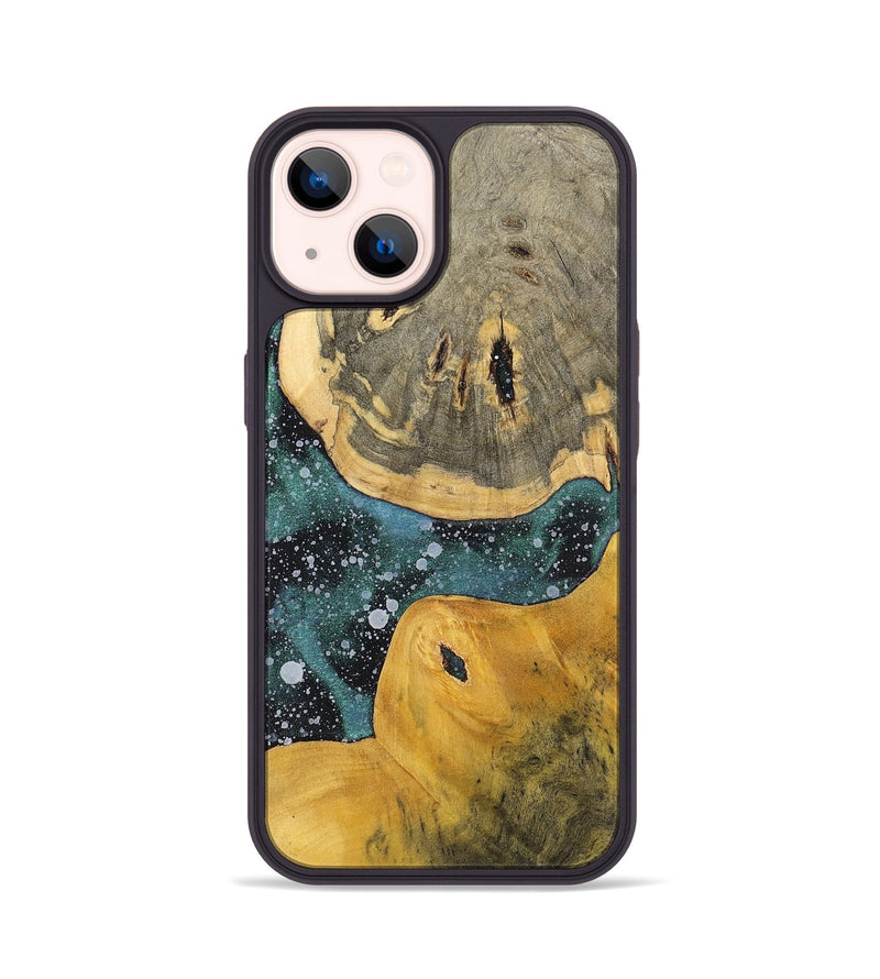 iPhone 14 Wood+Resin Phone Case - Jean (Cosmos, 700057)
