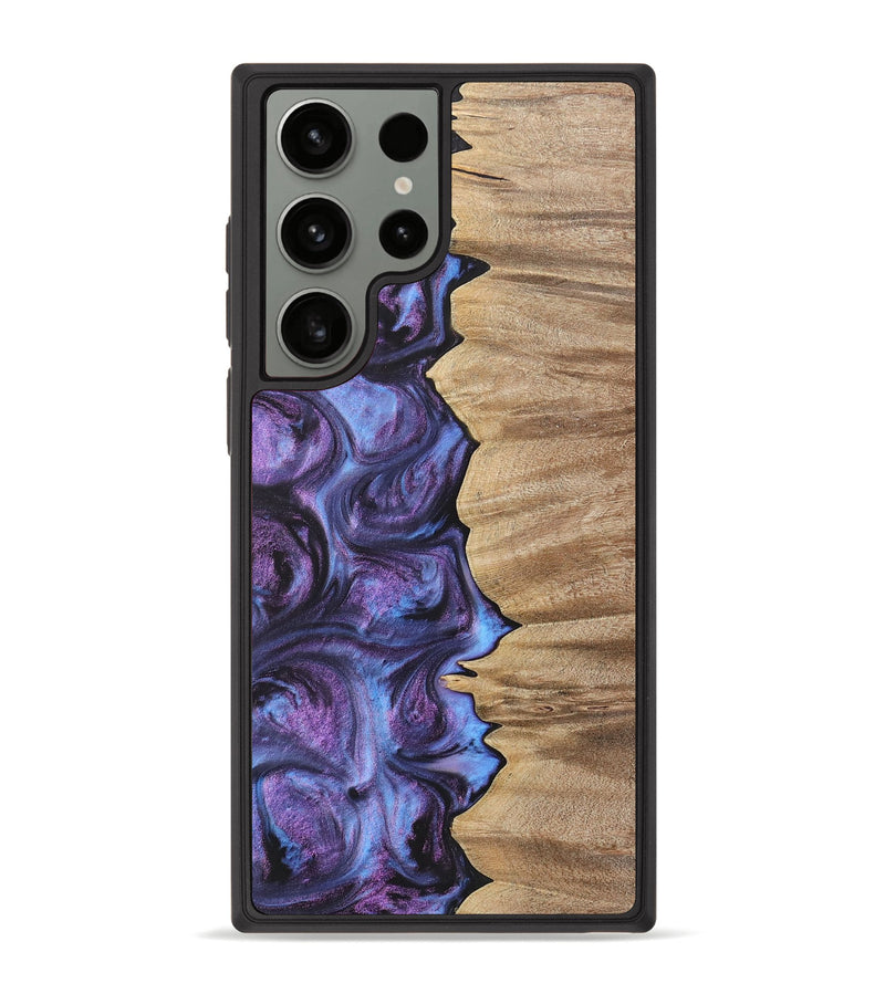Galaxy S23 Ultra Wood+Resin Phone Case - Alvin (Purple, 700068)