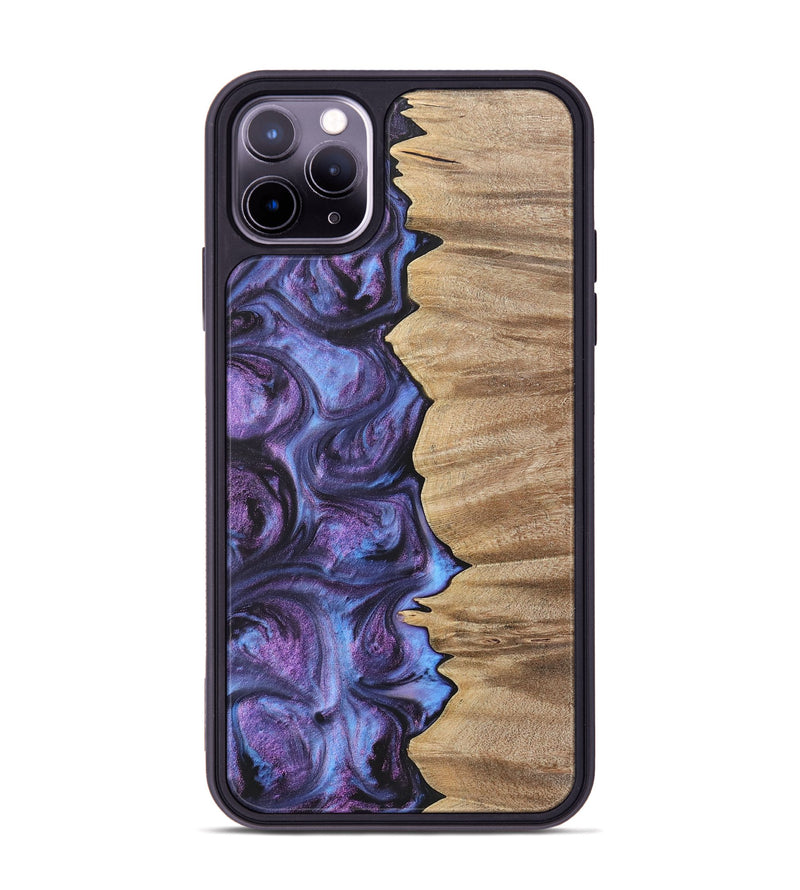 iPhone 11 Pro Max Wood+Resin Phone Case - Alvin (Purple, 700068)