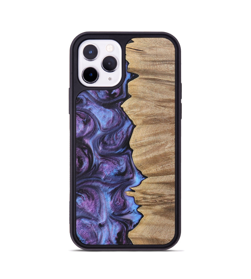 iPhone 11 Pro Wood+Resin Phone Case - Alvin (Purple, 700068)