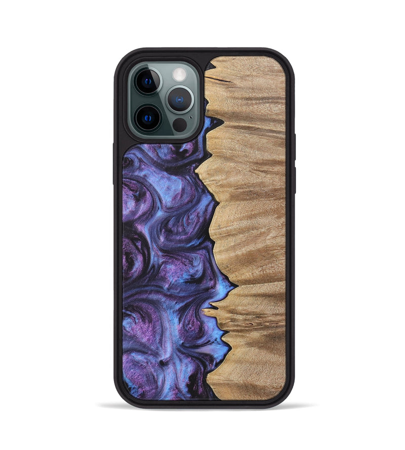 iPhone 12 Pro Wood+Resin Phone Case - Alvin (Purple, 700068)