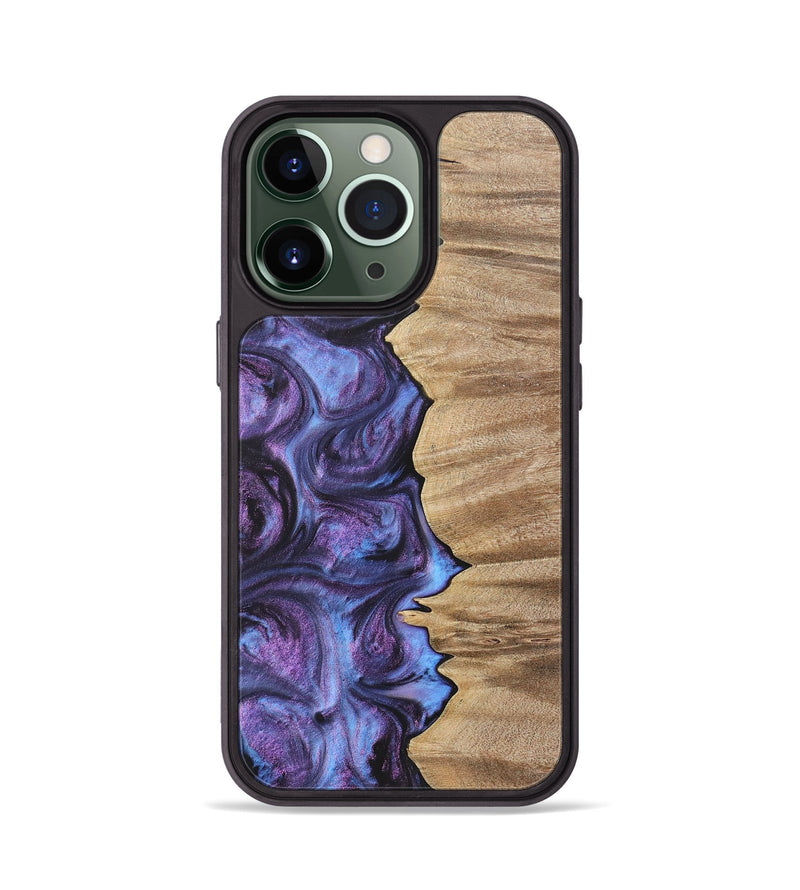 iPhone 13 Pro Wood+Resin Phone Case - Alvin (Purple, 700068)