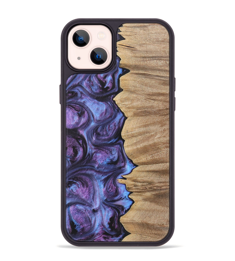 iPhone 14 Plus Wood+Resin Phone Case - Alvin (Purple, 700068)