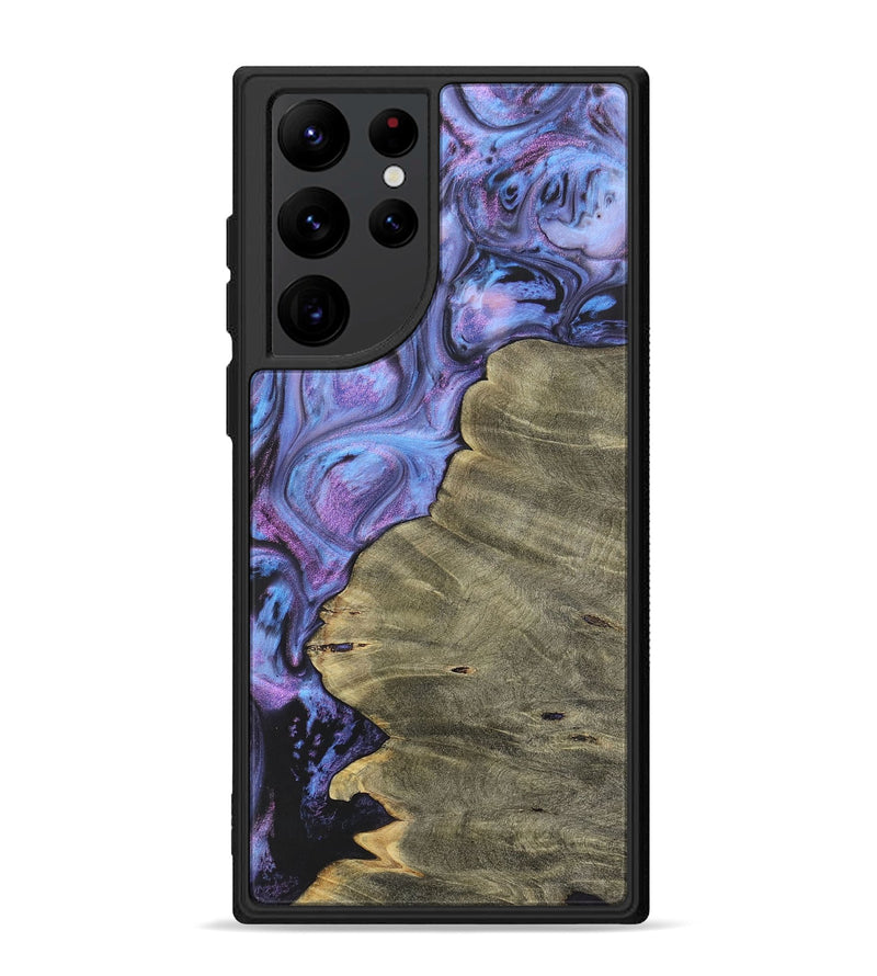 Galaxy S22 Ultra Wood+Resin Phone Case - Dena (Purple, 700069)