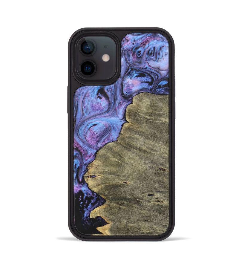 iPhone 12 Wood+Resin Phone Case - Dena (Purple, 700069)