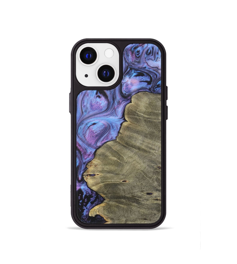 iPhone 13 mini Wood+Resin Phone Case - Dena (Purple, 700069)