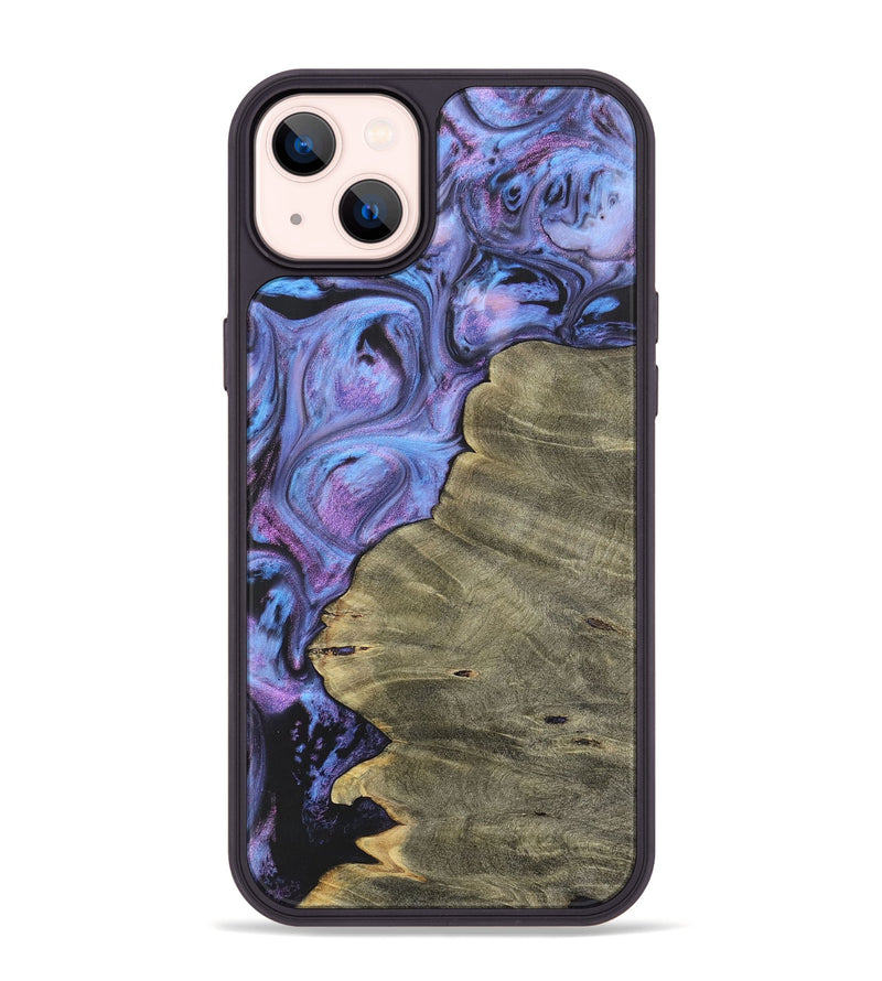 iPhone 14 Plus Wood+Resin Phone Case - Dena (Purple, 700069)