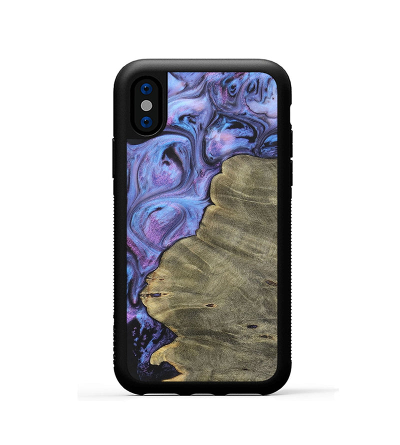 iPhone Xs Wood+Resin Phone Case - Dena (Purple, 700069)