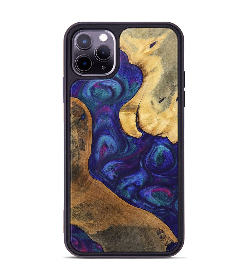 iPhone 11 Pro Max Wood+Resin Phone Case - Daniel (Purple, 700073)