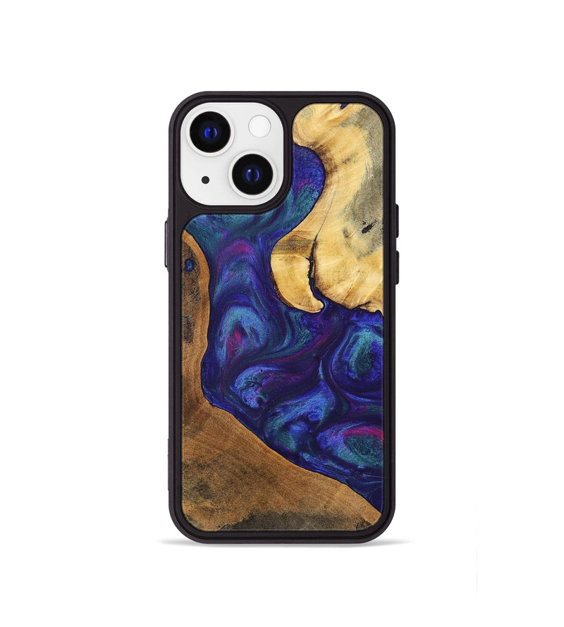 iPhone 13 mini Wood+Resin Phone Case - Daniel (Purple, 700073)