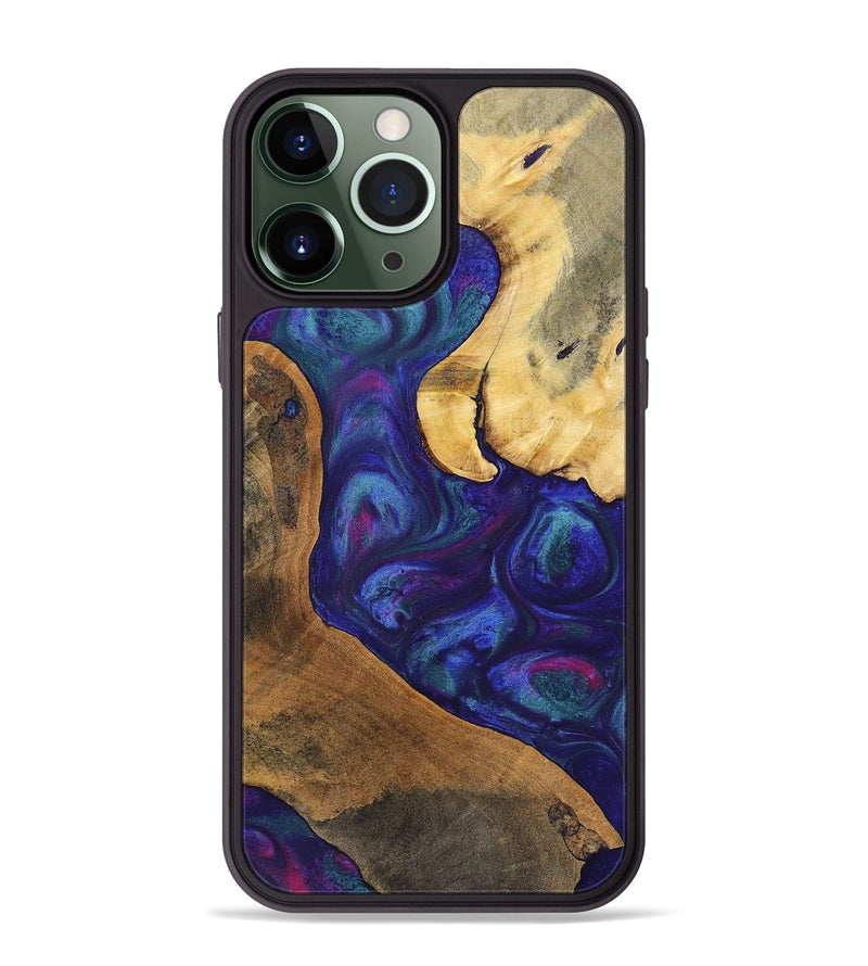 iPhone 13 Pro Max Wood+Resin Phone Case - Daniel (Purple, 700073)