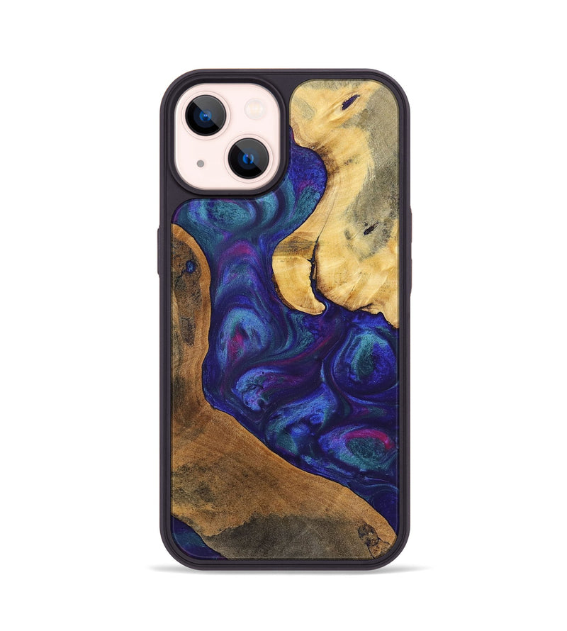 iPhone 14 Wood+Resin Phone Case - Daniel (Purple, 700073)