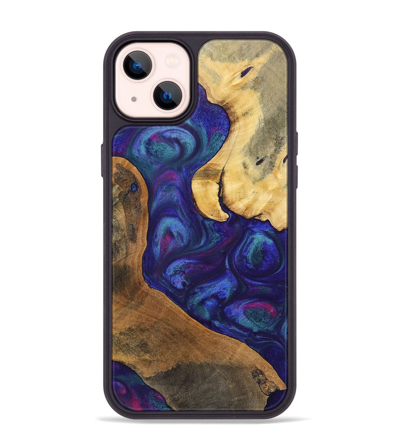 iPhone 14 Plus Wood+Resin Phone Case - Daniel (Purple, 700073)