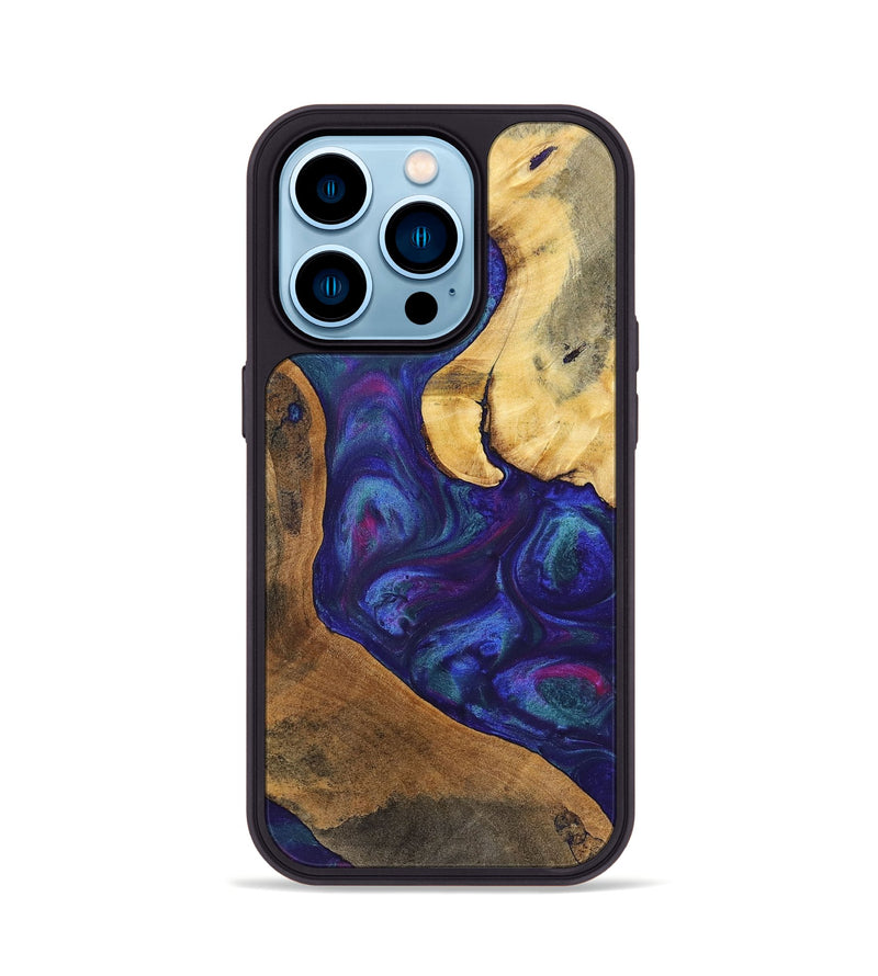 iPhone 14 Pro Wood+Resin Phone Case - Daniel (Purple, 700073)