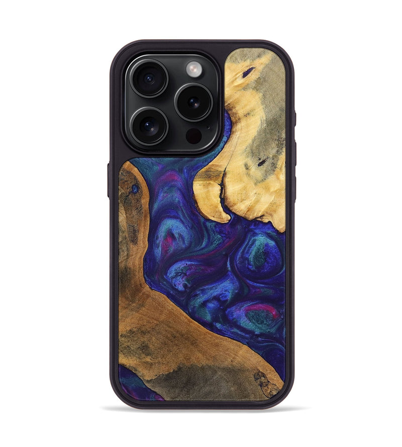 iPhone 15 Pro Wood+Resin Phone Case - Daniel (Purple, 700073)
