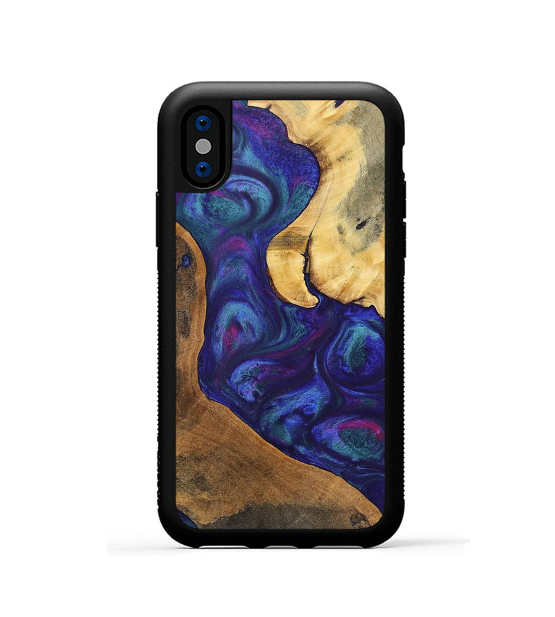 iPhone Xs Wood+Resin Phone Case - Daniel (Purple, 700073)