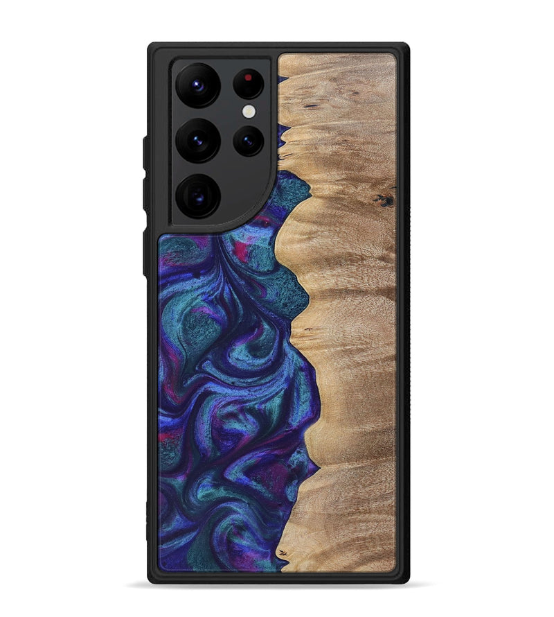 Galaxy S22 Ultra Wood+Resin Phone Case - Kris (Purple, 700077)