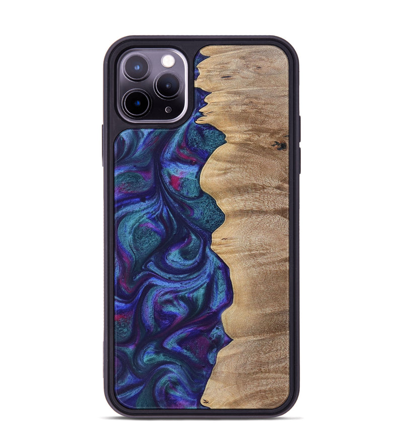 iPhone 11 Pro Max Wood+Resin Phone Case - Kris (Purple, 700077)