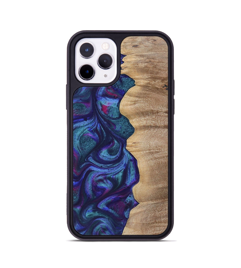 iPhone 11 Pro Wood+Resin Phone Case - Kris (Purple, 700077)