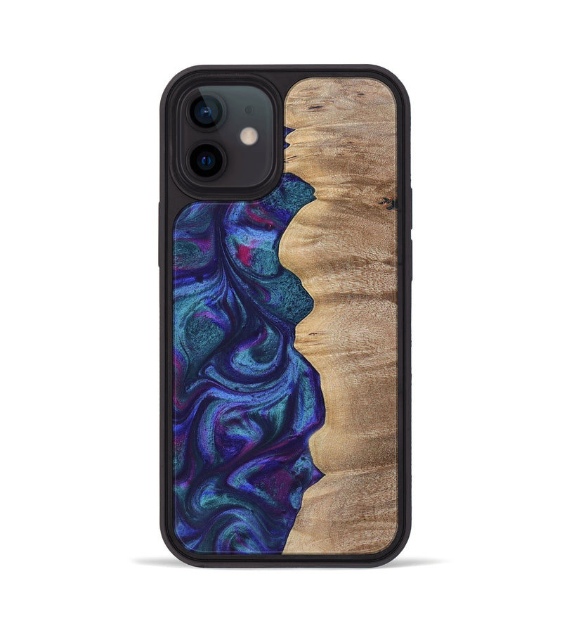 iPhone 12 Wood+Resin Phone Case - Kris (Purple, 700077)