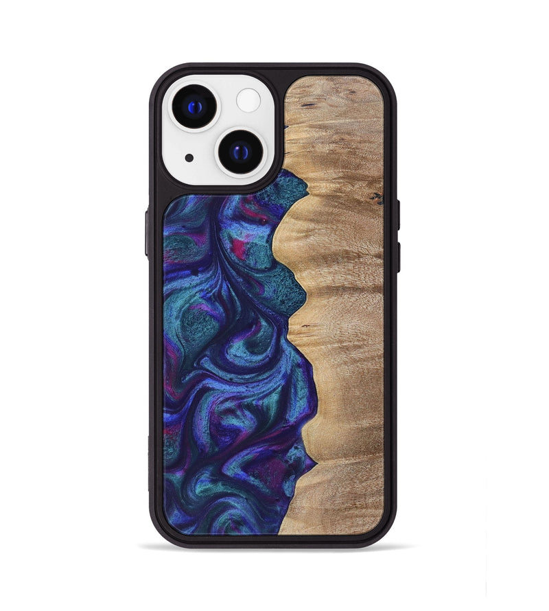 iPhone 13 Wood+Resin Phone Case - Kris (Purple, 700077)