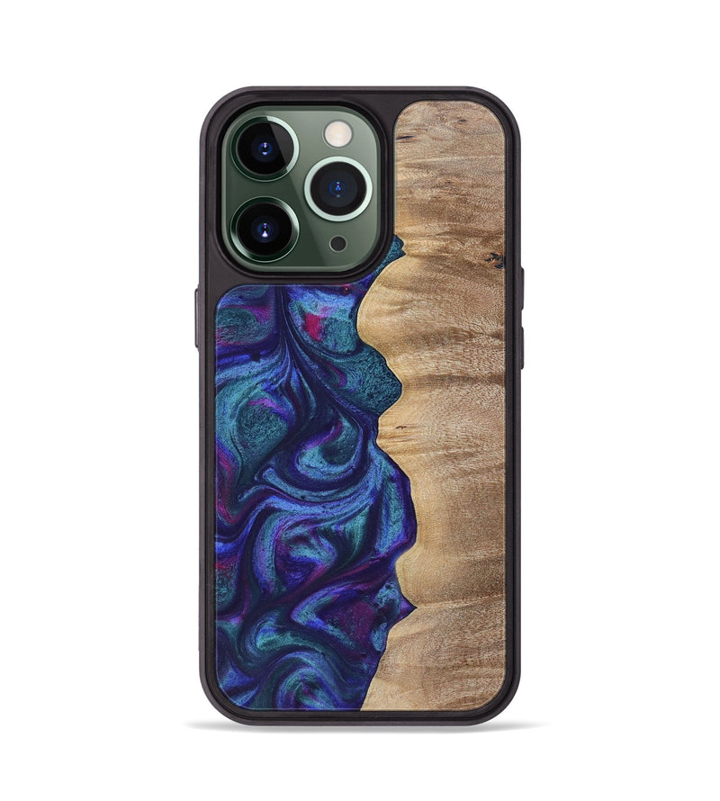 iPhone 13 Pro Wood+Resin Phone Case - Kris (Purple, 700077)