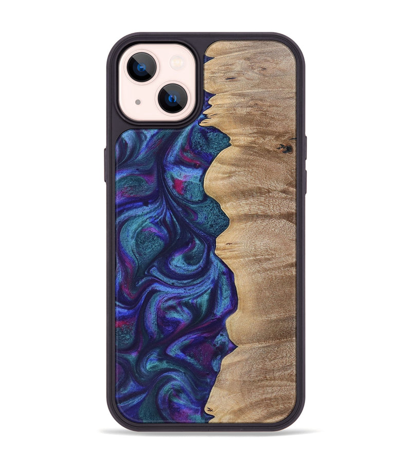 iPhone 14 Plus Wood+Resin Phone Case - Kris (Purple, 700077)